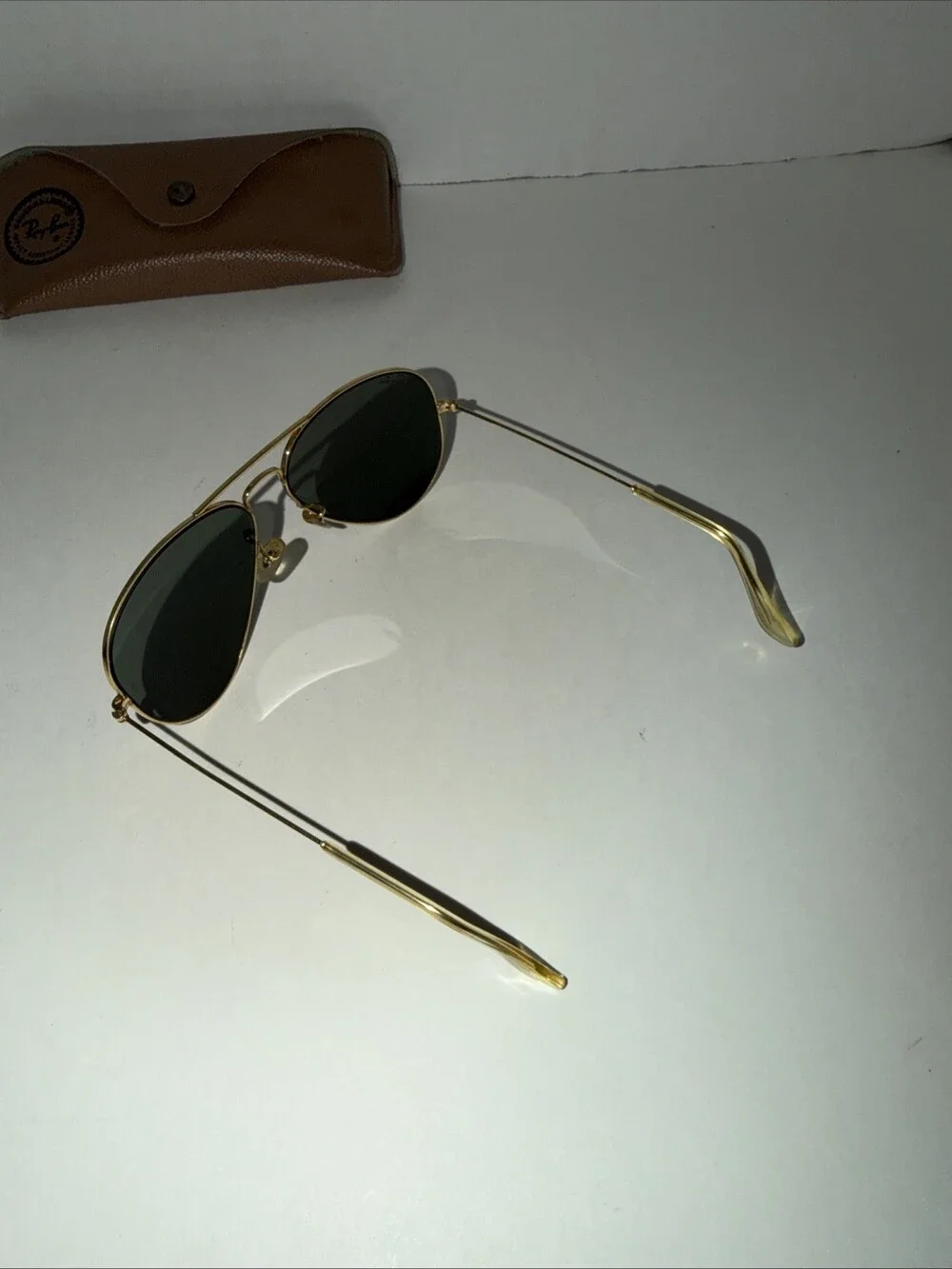Authentic RAY BAN RB3025 Aviator Sunglasses 58[]14 Golden Frame & Green Lenses